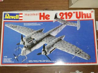 Revell Heinkel He 219 “uhu” 1/72 Scale Model Kit 4127 100 Complete