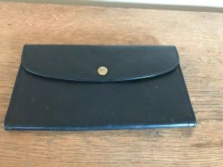 Coach Vintage Wallet Black Leather Snap Trifold Checkbook Long Clutch