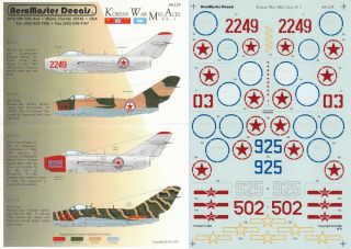 Aeromaster Decals 1/48 Mig - 15bis Fagot 161st 726th Iap 133rd Iad (dprk/plaaf)