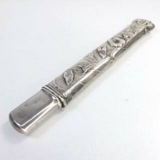 Antique French Silver Needle Case Pencil Holder Silver Art Nouveau Hallmarked AF 2