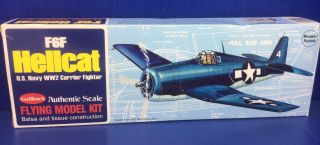 Guillows Flying Model Kit,  Grumman F6f Hellcat U.  S.  Navy Ww2 Fighter,  Kit 503