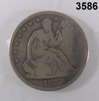 1875 S Seated Half Dollar Vg,  3586