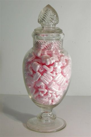1890s Columbia Swirl Candy Store / Apothecary Glass Show Globe / Candy Jar 15.  5 "