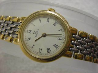 Vintage Gold Antique Art Deco Style Lady Omega Watch,  Watch Band