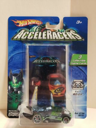Hot Wheels 3 Collectible Cards & 2005 Acceleracers Racing Droids 9/9 Rd - 09
