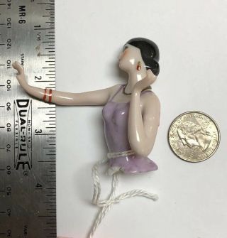 2.  5” Antique German Porcelain Half 1/2 Doll Lady Extended Arms Cc