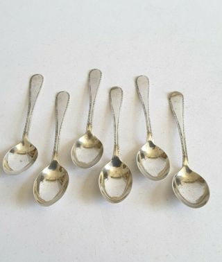 Set 6 Small Vintage Solid Silver Coffee Spoons.  36gms.  Birm.  1962.