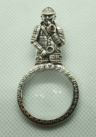 Modern Sterling Silver Sherlock Holmes Magnifying Glass Pendant