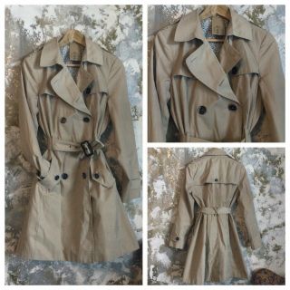 Womens Trench Coat Size 10 Vintage Flasher Mac Beige Unique U.  K.  P&p