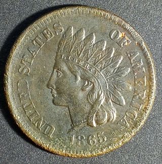 Us Coin 1865 Indian Head Cent/penny Ihp Bronze - Fine = $22,  Vf = $30,  Xf = $50