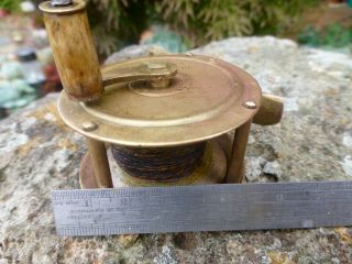 Vint.  1890 - 1900s Brass Eng.  Fishing Reel 2.  1/4inch 5.  7cm V.  G.  C.  Freepost Australia