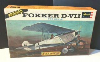 Vintage 1964 Revell Warbird Fokker D - Vii 1/72 Scale Aircraft Model Kit W/ Box