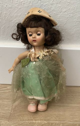 Vintage Vogue Ginny Doll W/ Tagged Green Dress 7.  5” Tall As - Is