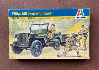 Italeri 1/35 U.  S.  Jeep 1/4 Ton 4x4 Truck Willys Mb Kit 314 Please Read