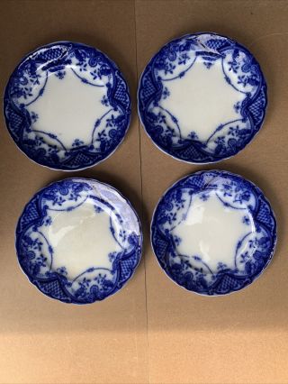 Antique F & Sons Bute Burslem Plates Flow Blue Made In England