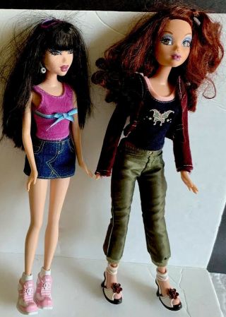 Barbie My Scene Dolls Chelsea & Nolee & Wardrobe 70 Clothes Shoes Accessories