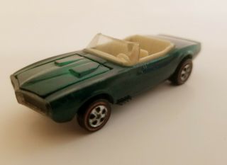 Vintage Hot Wheels Red Lines 1968 Custom Firebird Green With White Interior