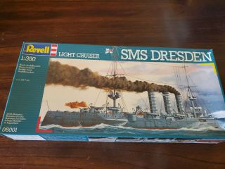 Vintage Revell Light Cruiser Sims Dresden 1:350 Plastic Model Kit 05001