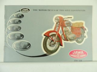 Vintage 1955 Jawa Motorcycle Dealer Brochure Jawa Cz 250 350 L2327
