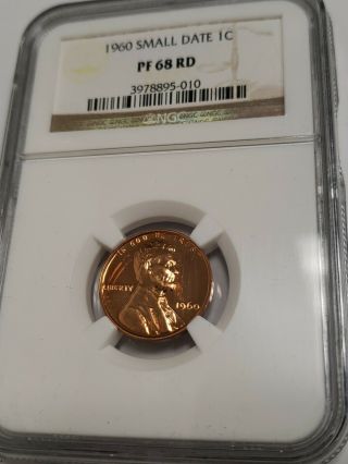 1960 Small Date One Cent Ngc Pr 68 Red