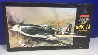 Accurate Miniatures Mustang Mk - Ia Model Airplane Kit Military Plane Jet Ww2 Vtg