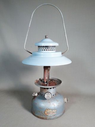 Blue Vintage J.  C.  Higgins Gas Camping Lantern Model 710 74011 U.  S.  A.  Sears