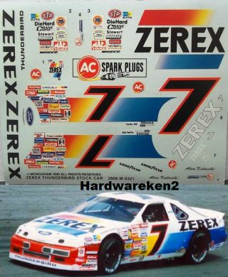 Nascar Decal 7 Zerex 1990 Thunderbird Alan Kulwicki