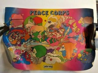Vintage Peter Max Peace Corps Poster 1970 