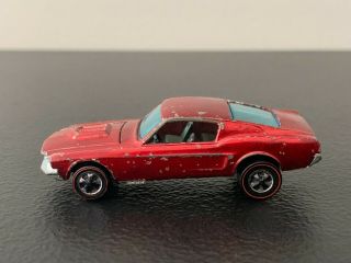 Vintage 1967 Hot Wheels Redline Orange Custom Mustang - 9