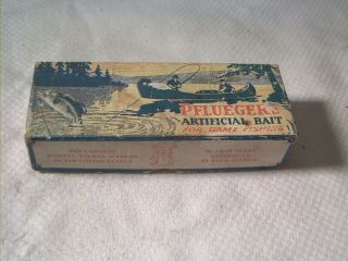 Vintage Old Fishing Lure Box Only Pflueger Blue Border Box 5004 Nat.  Scale Pike