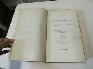 1840 Antique Leather Medical Book,  Fevers & Diseases Of The Skin By Tweedie