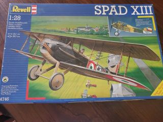 Vintage Revell Spad Xiii 1:28 Scale Plastic Model Kit No.  4746