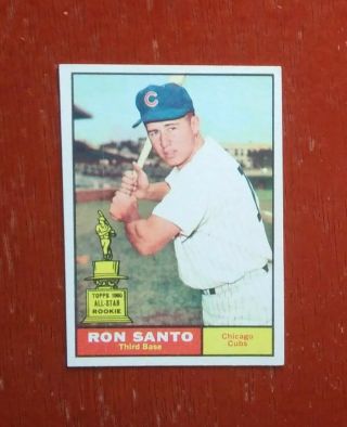 1961 Topps Ron Santo 35 Rookie Card Rc (hof 3b & Chicago Cubs Legend)