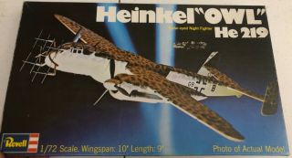 Revell Heinkel Owl He 219 1/72 Open Model Kit ‘sullys Hobbies’