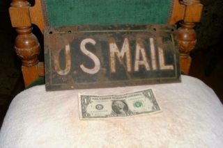 Antique Vintage U.  S.  Mail Metal Sign Authentic