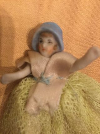 Antique Germany Bisque Doll 2” Wired Joints Miniature Flapper