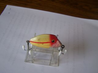 Old Antique Vintage Nichols Pico Finless Fin Perch Lure Bait Glass Eyes Wood EX 2
