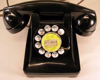 Antique Western Electric 302 Plastic Body Desk Telephone With 5 H Rotary Dial
