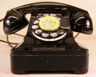 Antique Western Electric 302 Plastic Body Desk Telephone With 5 H Rotary Dial 2