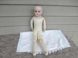 Antique 20 " A & M 370 Bisque Head Doll,  Kid Body - Germany - Extra