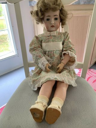 Antique Composition Doll Open Mouth With Teeth Marked 136