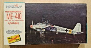 54 - 440 Vintage Lindberg 1/72nd Scale Messerscmitt Me 410 Plastic Model Kit
