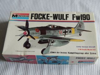 Vintage 1/48 Monogram Focke - Wulf Fw190 From 1973