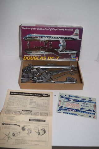 Vintage Revell Douglas Dc - 7 United Airlines Model Airplane Kit H - 168