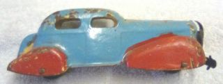 Vintage 1940s Wyandotte Touring Car Pressed Steel Toy 6 In