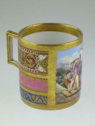 Antique 19th Century Royal Vienna Gold Gild Porcelain Cup Circa 1880