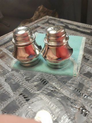 PAIR VTG TIFFANY & CO STERLING SILVER 925 SALT AND PEPPER SHAKERS MADE GERMANY 2