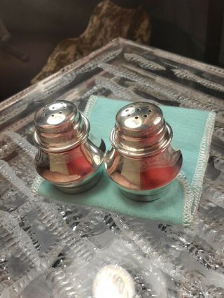 PAIR VTG TIFFANY & CO STERLING SILVER 925 SALT AND PEPPER SHAKERS MADE GERMANY 3