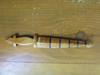 Antique Handmade Primitive Knife Bamboo Sheath Steel Blade Unsigned