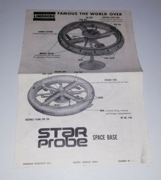 1976 Lindberg Star Probe Space Base Model Kit 1148 1976 Instructions Only